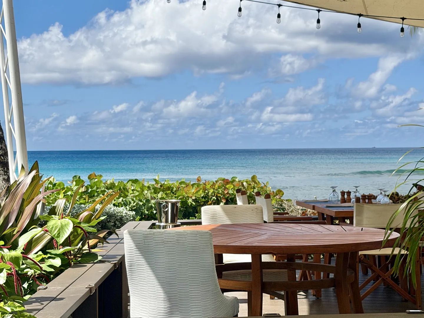 Restaurant overlooking the Caribbean Sea