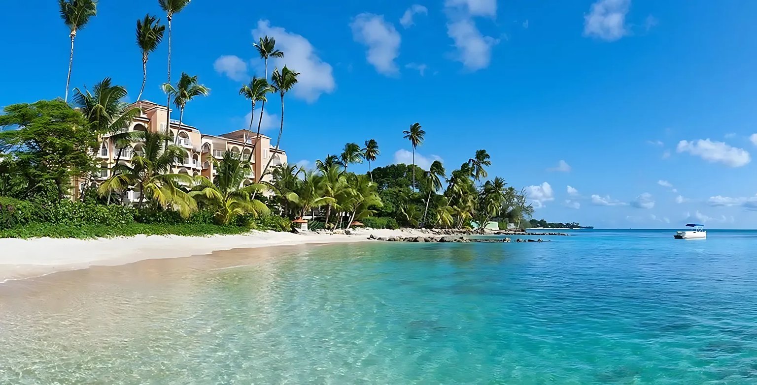 Beachfront view of Saint Peter's Bay luxury apartments