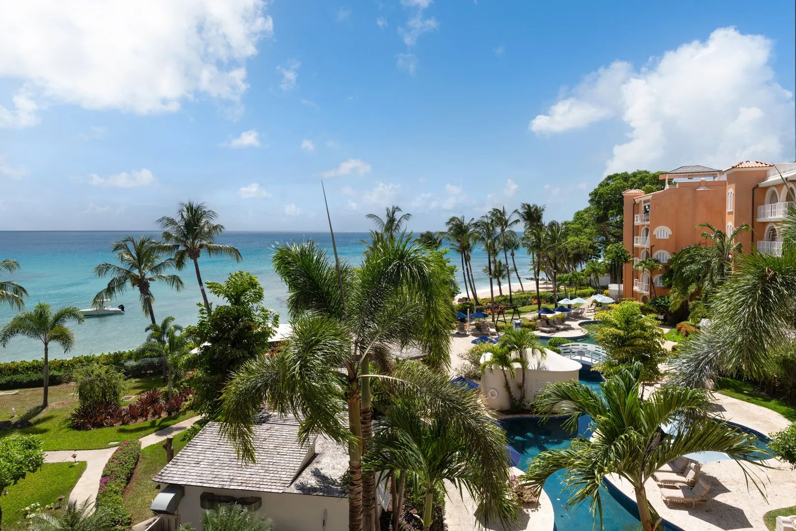 Sea view through floor-to-ceiling glass at Saint Peter's Bay