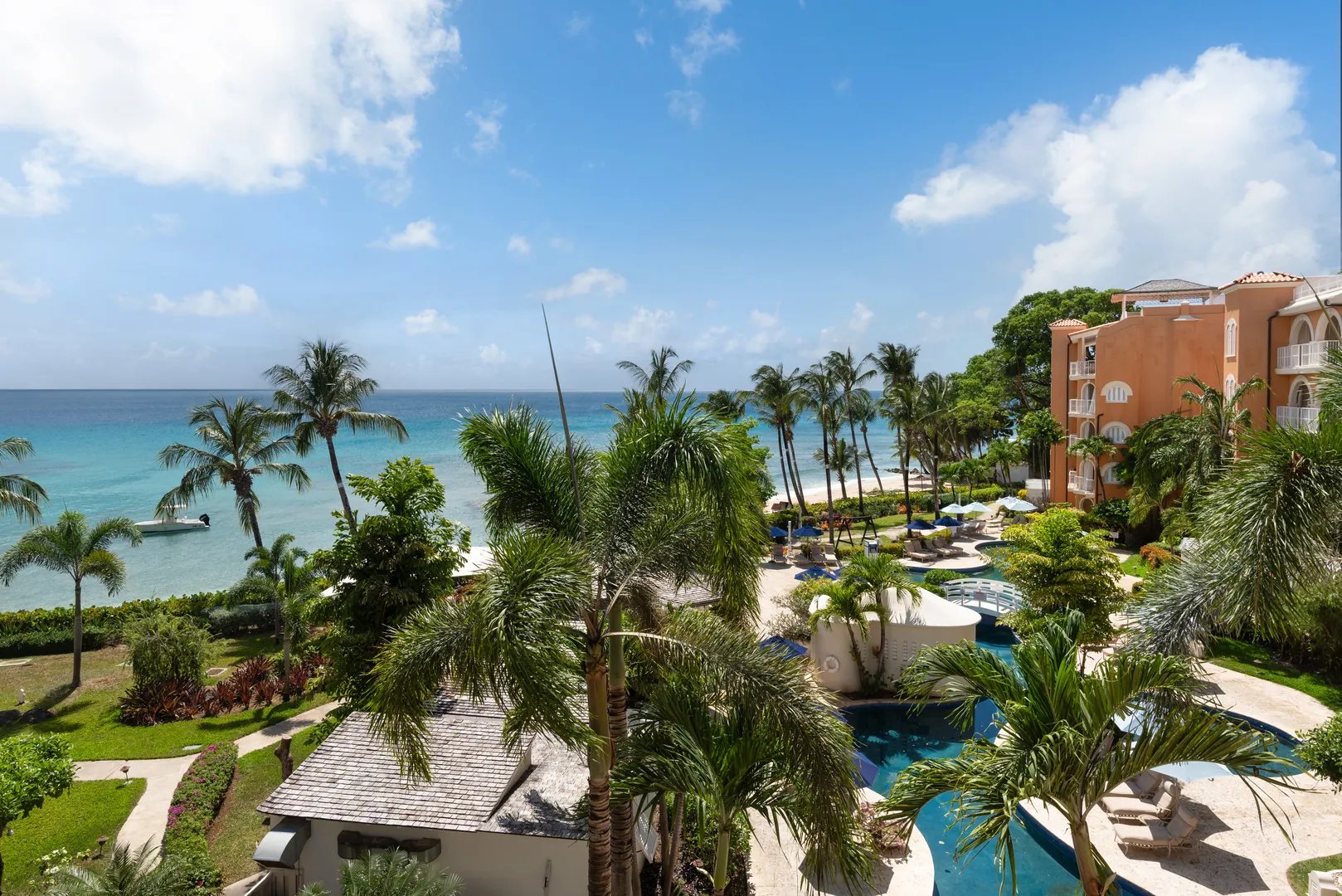 Sea view through floor-to-ceiling glass at Saint Peter's Bay