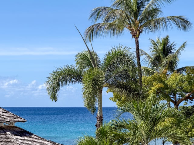 Caribbean Sea Aerial view of turquoise Caribbean Sea