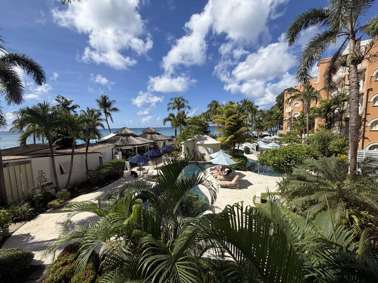Terrace with panoramic Caribbean Sea views